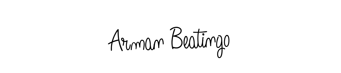 Create a beautiful signature design for name Arman Beatingo. With this signature (Angelique-Rose-font-FFP) fonts, you can make a handwritten signature for free. Arman Beatingo signature style 5 images and pictures png