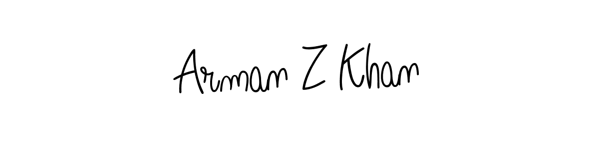 The best way (Angelique-Rose-font-FFP) to make a short signature is to pick only two or three words in your name. The name Arman Z Khan include a total of six letters. For converting this name. Arman Z Khan signature style 5 images and pictures png