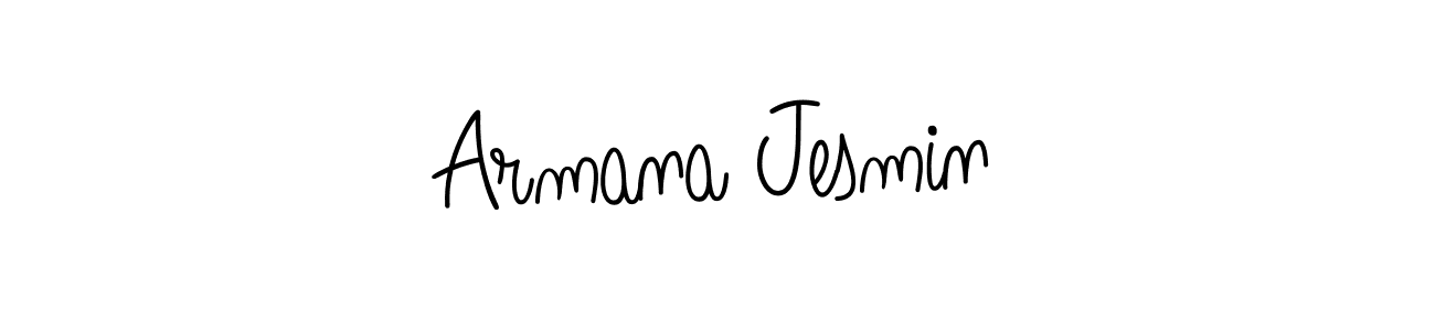 You should practise on your own different ways (Angelique-Rose-font-FFP) to write your name (Armana Jesmin) in signature. don't let someone else do it for you. Armana Jesmin signature style 5 images and pictures png