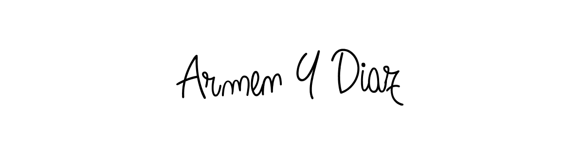 Create a beautiful signature design for name Armen Y Diaz. With this signature (Angelique-Rose-font-FFP) fonts, you can make a handwritten signature for free. Armen Y Diaz signature style 5 images and pictures png