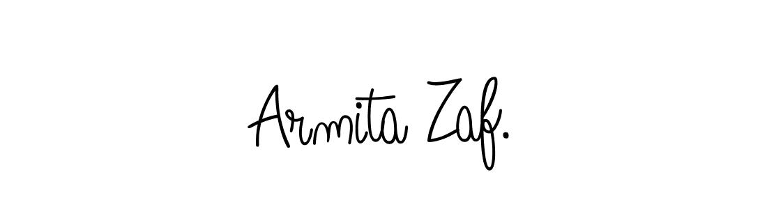 Use a signature maker to create a handwritten signature online. With this signature software, you can design (Angelique-Rose-font-FFP) your own signature for name Armita Zaf.. Armita Zaf. signature style 5 images and pictures png