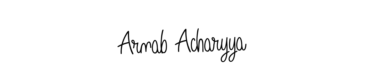 Create a beautiful signature design for name Arnab Acharyya. With this signature (Angelique-Rose-font-FFP) fonts, you can make a handwritten signature for free. Arnab Acharyya signature style 5 images and pictures png