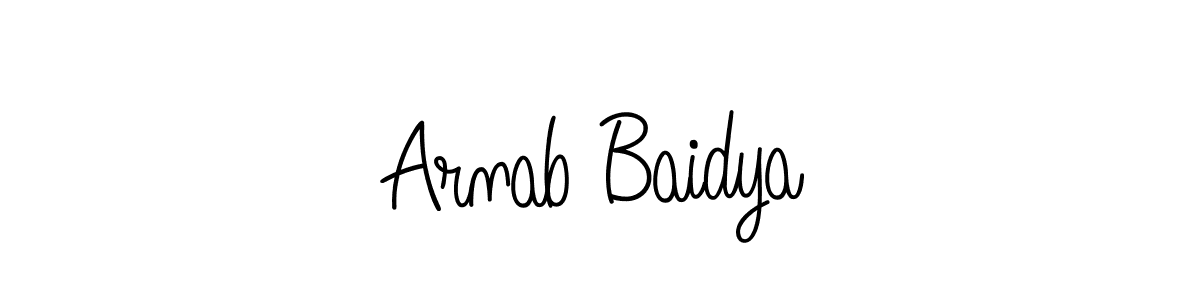 Use a signature maker to create a handwritten signature online. With this signature software, you can design (Angelique-Rose-font-FFP) your own signature for name Arnab Baidya. Arnab Baidya signature style 5 images and pictures png