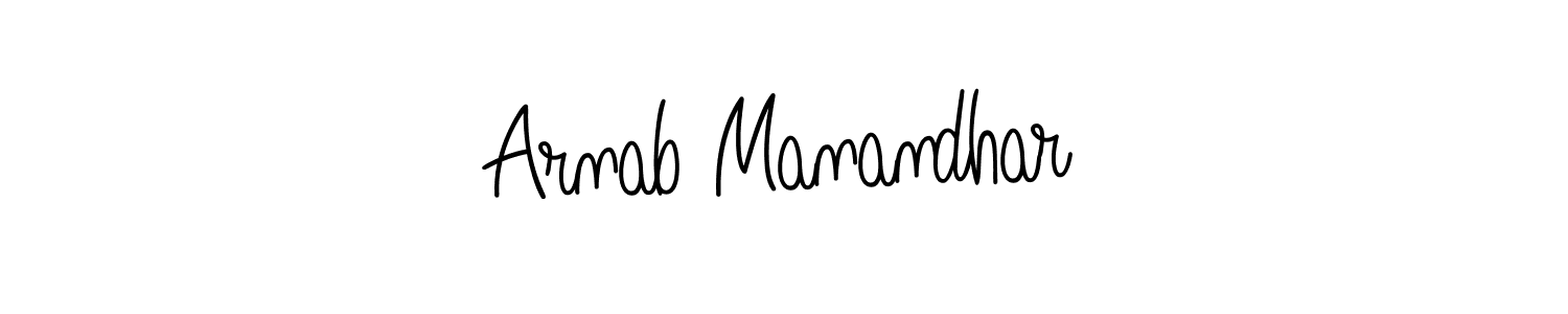The best way (Angelique-Rose-font-FFP) to make a short signature is to pick only two or three words in your name. The name Arnab Manandhar include a total of six letters. For converting this name. Arnab Manandhar signature style 5 images and pictures png
