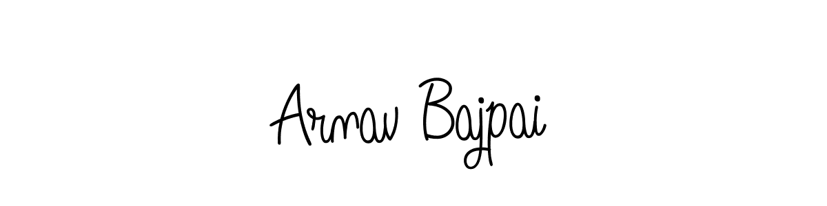 You should practise on your own different ways (Angelique-Rose-font-FFP) to write your name (Arnav Bajpai) in signature. don't let someone else do it for you. Arnav Bajpai signature style 5 images and pictures png