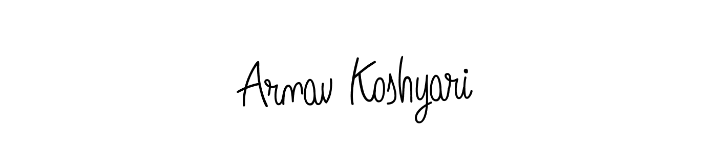 How to make Arnav Koshyari name signature. Use Angelique-Rose-font-FFP style for creating short signs online. This is the latest handwritten sign. Arnav Koshyari signature style 5 images and pictures png