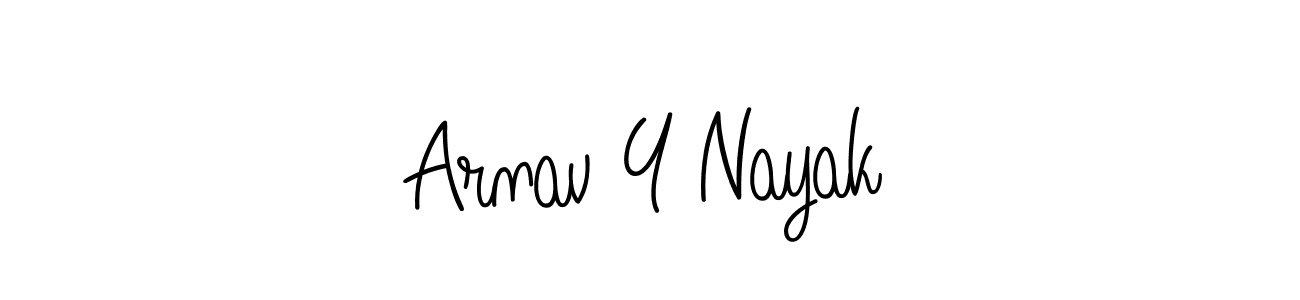The best way (Angelique-Rose-font-FFP) to make a short signature is to pick only two or three words in your name. The name Arnav Y Nayak include a total of six letters. For converting this name. Arnav Y Nayak signature style 5 images and pictures png