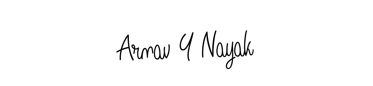 The best way (Angelique-Rose-font-FFP) to make a short signature is to pick only two or three words in your name. The name Arnav Y Nayak include a total of six letters. For converting this name. Arnav Y Nayak signature style 5 images and pictures png