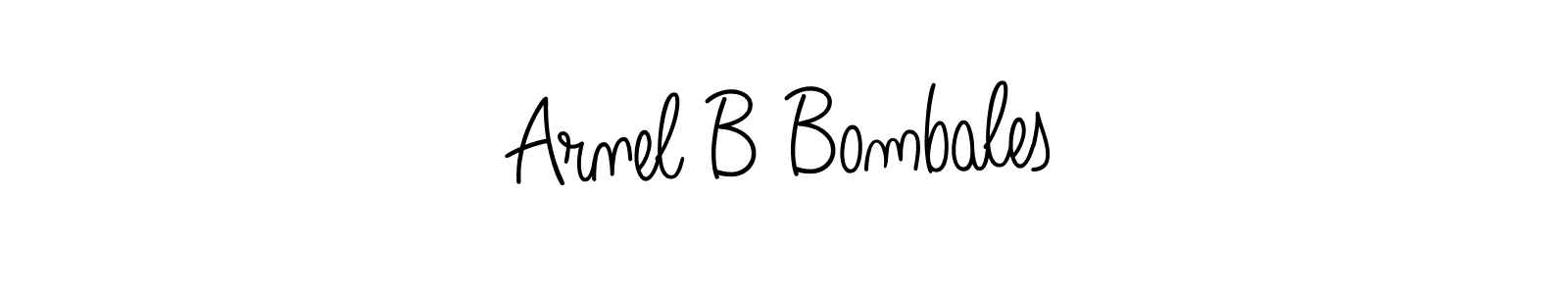 The best way (Angelique-Rose-font-FFP) to make a short signature is to pick only two or three words in your name. The name Arnel B Bombales include a total of six letters. For converting this name. Arnel B Bombales signature style 5 images and pictures png