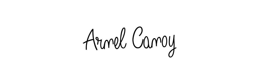 The best way (Angelique-Rose-font-FFP) to make a short signature is to pick only two or three words in your name. The name Arnel Canoy include a total of six letters. For converting this name. Arnel Canoy signature style 5 images and pictures png
