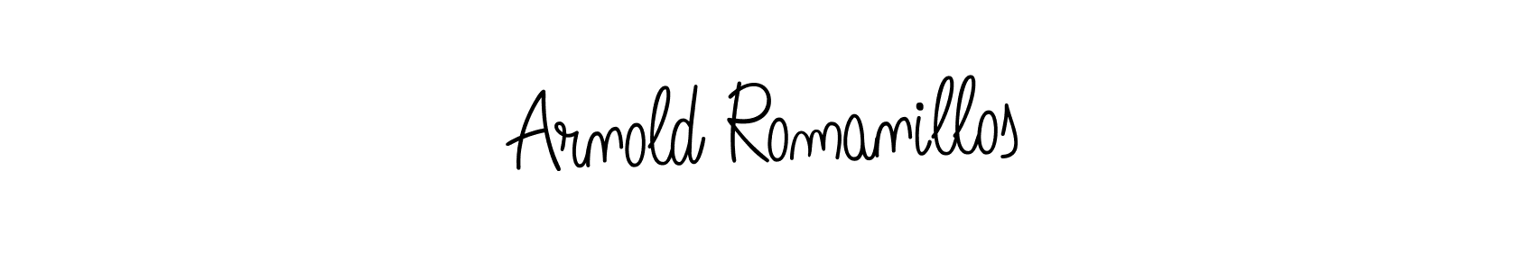The best way (Angelique-Rose-font-FFP) to make a short signature is to pick only two or three words in your name. The name Arnold Romanillos include a total of six letters. For converting this name. Arnold Romanillos signature style 5 images and pictures png