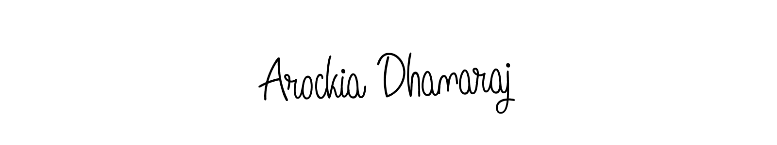 How to make Arockia Dhanaraj name signature. Use Angelique-Rose-font-FFP style for creating short signs online. This is the latest handwritten sign. Arockia Dhanaraj signature style 5 images and pictures png