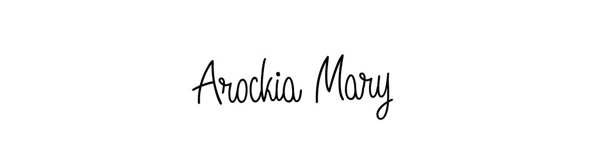 The best way (Angelique-Rose-font-FFP) to make a short signature is to pick only two or three words in your name. The name Arockia Mary include a total of six letters. For converting this name. Arockia Mary signature style 5 images and pictures png