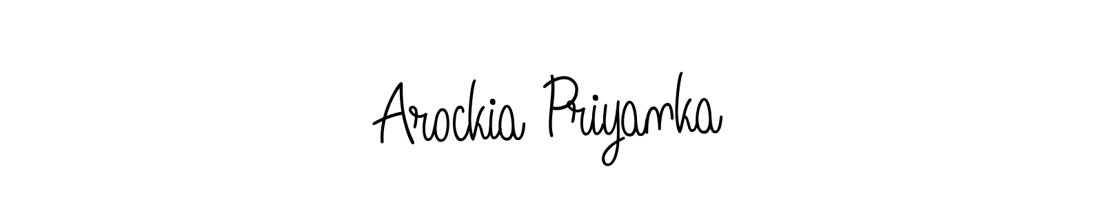 Design your own signature with our free online signature maker. With this signature software, you can create a handwritten (Angelique-Rose-font-FFP) signature for name Arockia Priyanka. Arockia Priyanka signature style 5 images and pictures png