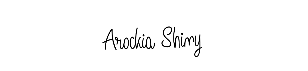 Arockia Shiny stylish signature style. Best Handwritten Sign (Angelique-Rose-font-FFP) for my name. Handwritten Signature Collection Ideas for my name Arockia Shiny. Arockia Shiny signature style 5 images and pictures png