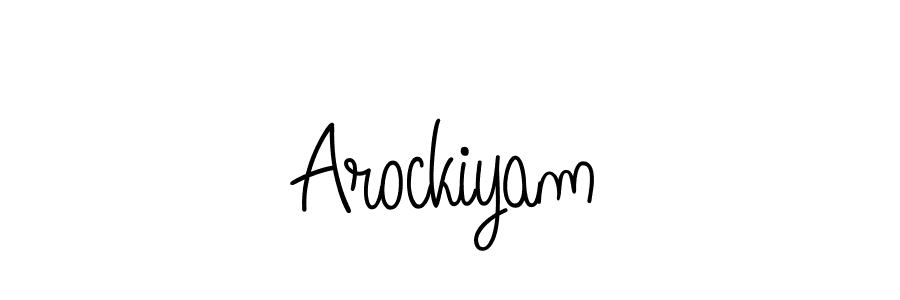 Design your own signature with our free online signature maker. With this signature software, you can create a handwritten (Angelique-Rose-font-FFP) signature for name Arockiyam. Arockiyam signature style 5 images and pictures png