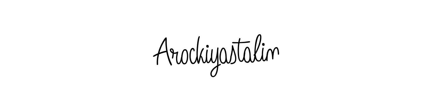 The best way (Angelique-Rose-font-FFP) to make a short signature is to pick only two or three words in your name. The name Arockiyastalin include a total of six letters. For converting this name. Arockiyastalin signature style 5 images and pictures png