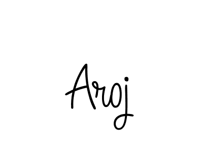 Make a beautiful signature design for name Aroj. With this signature (Angelique-Rose-font-FFP) style, you can create a handwritten signature for free. Aroj signature style 5 images and pictures png