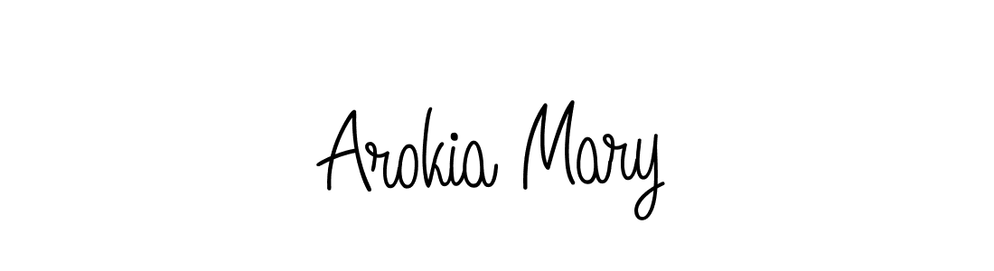 How to make Arokia Mary name signature. Use Angelique-Rose-font-FFP style for creating short signs online. This is the latest handwritten sign. Arokia Mary signature style 5 images and pictures png
