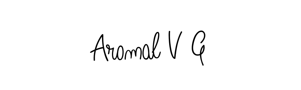 You can use this online signature creator to create a handwritten signature for the name Aromal V G. This is the best online autograph maker. Aromal V G signature style 5 images and pictures png