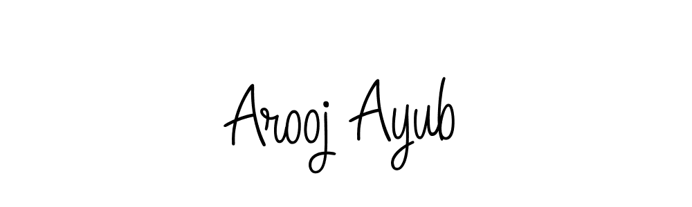 Use a signature maker to create a handwritten signature online. With this signature software, you can design (Angelique-Rose-font-FFP) your own signature for name Arooj Ayub. Arooj Ayub signature style 5 images and pictures png