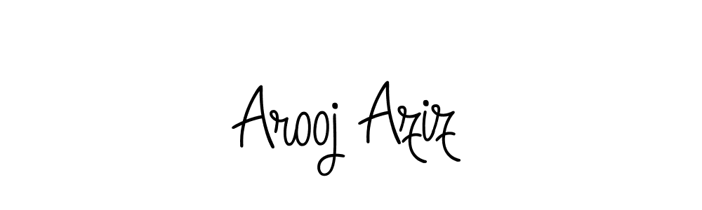 Make a beautiful signature design for name Arooj Aziz. With this signature (Angelique-Rose-font-FFP) style, you can create a handwritten signature for free. Arooj Aziz signature style 5 images and pictures png