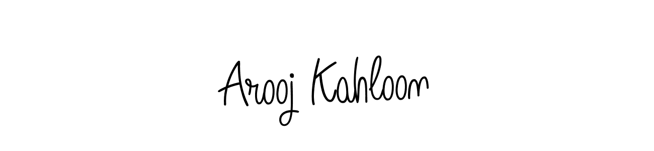 Create a beautiful signature design for name Arooj Kahloon. With this signature (Angelique-Rose-font-FFP) fonts, you can make a handwritten signature for free. Arooj Kahloon signature style 5 images and pictures png