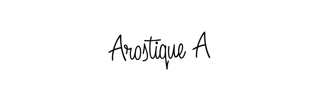 How to make Arostique A name signature. Use Angelique-Rose-font-FFP style for creating short signs online. This is the latest handwritten sign. Arostique A signature style 5 images and pictures png