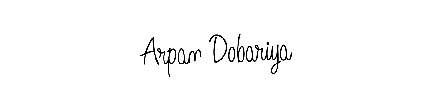 Make a beautiful signature design for name Arpan Dobariya. With this signature (Angelique-Rose-font-FFP) style, you can create a handwritten signature for free. Arpan Dobariya signature style 5 images and pictures png