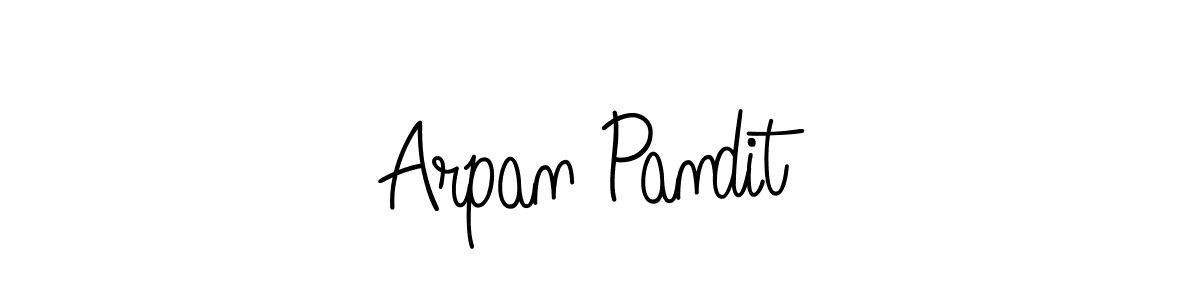 The best way (Angelique-Rose-font-FFP) to make a short signature is to pick only two or three words in your name. The name Arpan Pandit include a total of six letters. For converting this name. Arpan Pandit signature style 5 images and pictures png