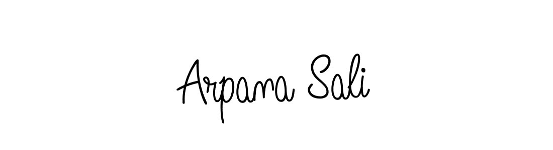 You should practise on your own different ways (Angelique-Rose-font-FFP) to write your name (Arpana Sali) in signature. don't let someone else do it for you. Arpana Sali signature style 5 images and pictures png