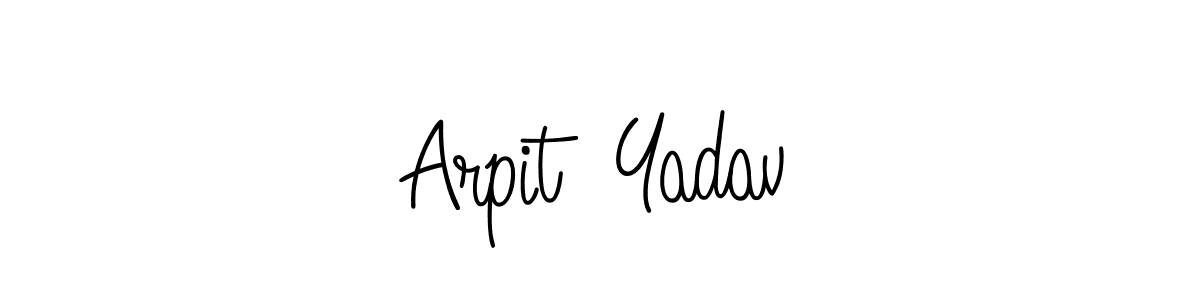 You should practise on your own different ways (Angelique-Rose-font-FFP) to write your name (Arpit  Yadav) in signature. don't let someone else do it for you. Arpit  Yadav signature style 5 images and pictures png