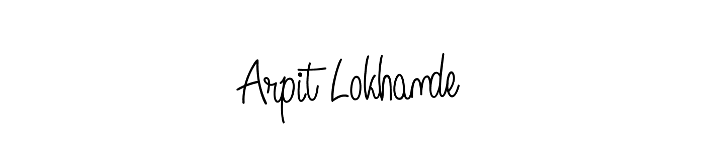 The best way (Angelique-Rose-font-FFP) to make a short signature is to pick only two or three words in your name. The name Arpit Lokhande include a total of six letters. For converting this name. Arpit Lokhande signature style 5 images and pictures png