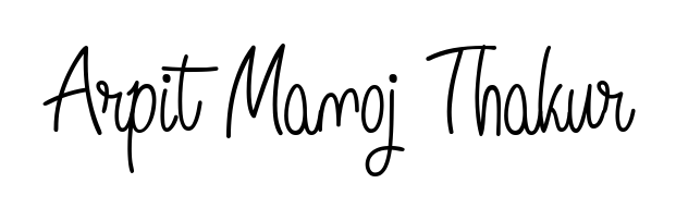 The Angelique-Rose-font-FFP typeface gives name Arpit Manoj Thakur a refined look. Suitable for certificates, diplomas, and official verification. Arpit Manoj Thakur signature style 5 images and pictures png