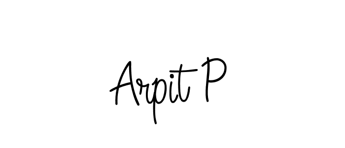 Arpit P stylish signature style. Best Handwritten Sign (Angelique-Rose-font-FFP) for my name. Handwritten Signature Collection Ideas for my name Arpit P. Arpit P signature style 5 images and pictures png