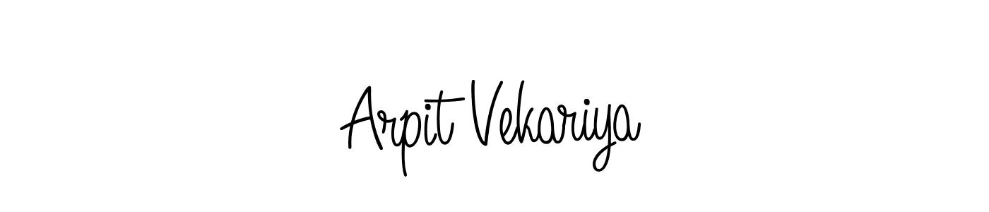 Arpit Vekariya stylish signature style. Best Handwritten Sign (Angelique-Rose-font-FFP) for my name. Handwritten Signature Collection Ideas for my name Arpit Vekariya. Arpit Vekariya signature style 5 images and pictures png