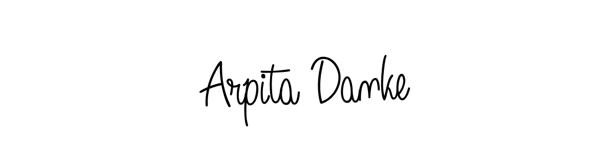 The best way (Angelique-Rose-font-FFP) to make a short signature is to pick only two or three words in your name. The name Arpita Danke include a total of six letters. For converting this name. Arpita Danke signature style 5 images and pictures png