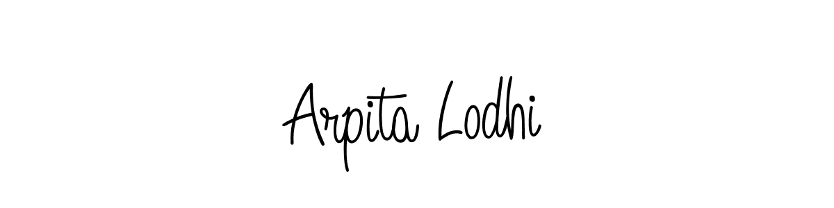 Arpita Lodhi stylish signature style. Best Handwritten Sign (Angelique-Rose-font-FFP) for my name. Handwritten Signature Collection Ideas for my name Arpita Lodhi. Arpita Lodhi signature style 5 images and pictures png