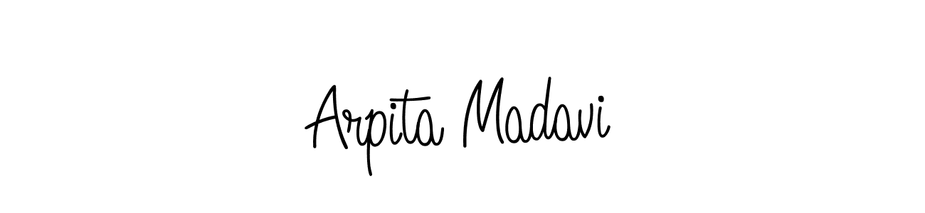 if you are searching for the best signature style for your name Arpita Madavi. so please give up your signature search. here we have designed multiple signature styles  using Angelique-Rose-font-FFP. Arpita Madavi signature style 5 images and pictures png