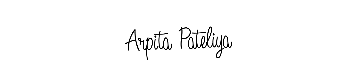 The best way (Angelique-Rose-font-FFP) to make a short signature is to pick only two or three words in your name. The name Arpita Pateliya include a total of six letters. For converting this name. Arpita Pateliya signature style 5 images and pictures png