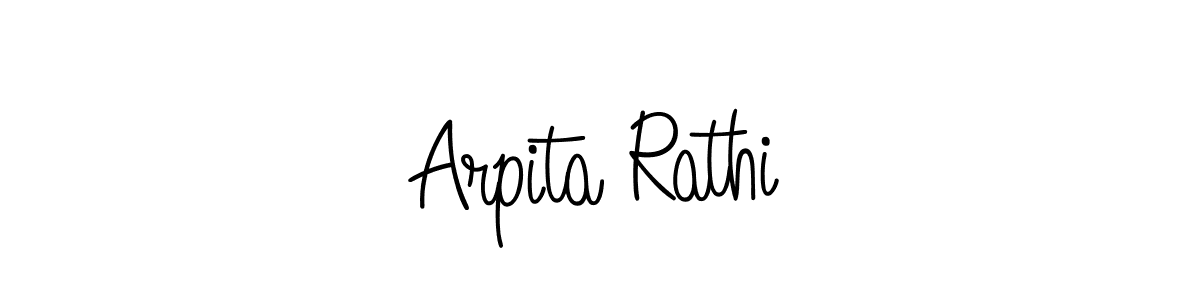 The best way (Angelique-Rose-font-FFP) to make a short signature is to pick only two or three words in your name. The name Arpita Rathi include a total of six letters. For converting this name. Arpita Rathi signature style 5 images and pictures png