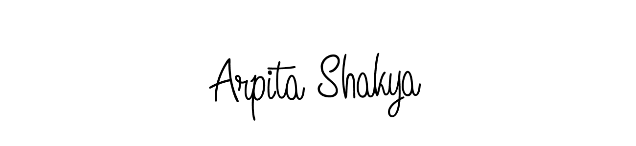 The best way (Angelique-Rose-font-FFP) to make a short signature is to pick only two or three words in your name. The name Arpita Shakya include a total of six letters. For converting this name. Arpita Shakya signature style 5 images and pictures png