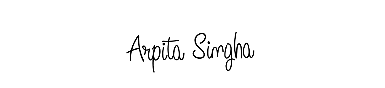 You should practise on your own different ways (Angelique-Rose-font-FFP) to write your name (Arpita Singha) in signature. don't let someone else do it for you. Arpita Singha signature style 5 images and pictures png