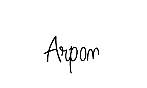 Make a beautiful signature design for name Arpon. With this signature (Angelique-Rose-font-FFP) style, you can create a handwritten signature for free. Arpon signature style 5 images and pictures png