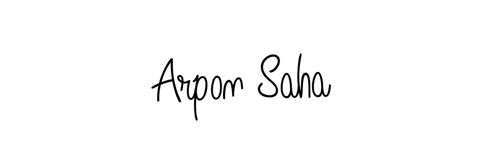 Make a beautiful signature design for name Arpon Saha. With this signature (Angelique-Rose-font-FFP) style, you can create a handwritten signature for free. Arpon Saha signature style 5 images and pictures png