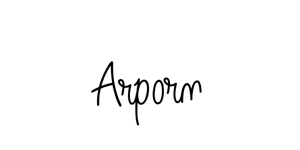 Use a signature maker to create a handwritten signature online. With this signature software, you can design (Angelique-Rose-font-FFP) your own signature for name Arporn. Arporn signature style 5 images and pictures png