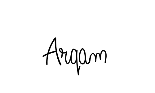 Create a beautiful signature design for name Arqam. With this signature (Angelique-Rose-font-FFP) fonts, you can make a handwritten signature for free. Arqam signature style 5 images and pictures png