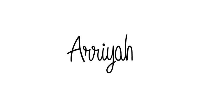 Make a beautiful signature design for name Arriyah. With this signature (Angelique-Rose-font-FFP) style, you can create a handwritten signature for free. Arriyah signature style 5 images and pictures png