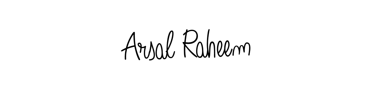 The best way (Angelique-Rose-font-FFP) to make a short signature is to pick only two or three words in your name. The name Arsal Raheem include a total of six letters. For converting this name. Arsal Raheem signature style 5 images and pictures png