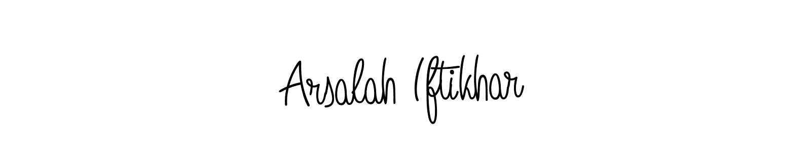 Make a beautiful signature design for name Arsalah Iftikhar. With this signature (Angelique-Rose-font-FFP) style, you can create a handwritten signature for free. Arsalah Iftikhar signature style 5 images and pictures png